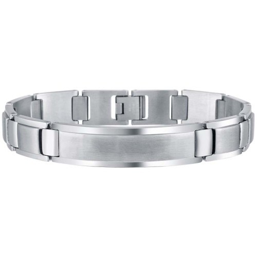 Bracelet GARO Silver Gourmette homme chaine souple Brossé Argenté Acier inoxydable 316L