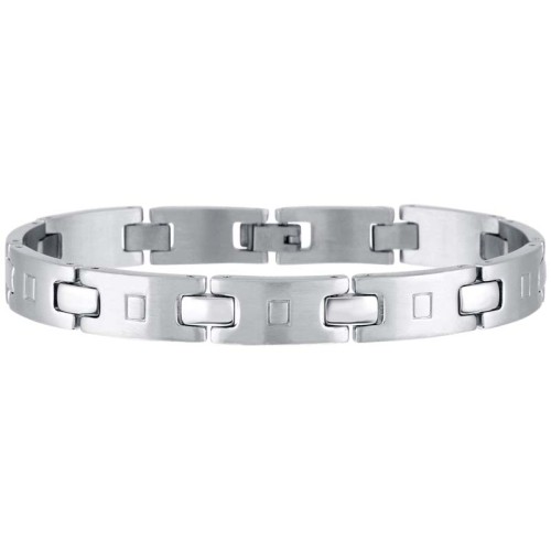 Bracelet KARLO Silver Gourmette homme chaine souple Brossé Argenté Acier inoxydable 316L