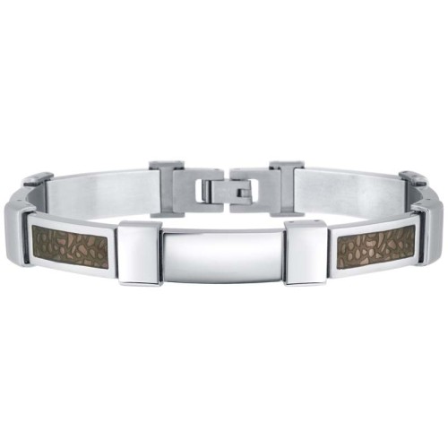 Bracelet ILONI Black Silver Gourmette homme chaine souple Intemporel Argenté et Noir Acier inoxydable 316L Carbone