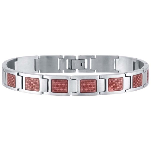 Bracelet MARTISSO Brown Silver Gourmette homme chaine souple Brossé Argenté et Marron Acier inoxydable 316L Carbone