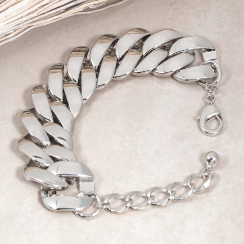 Bracelet GORMURA Silver Bracelet chaine souple Gourmette Argenté Rhodium