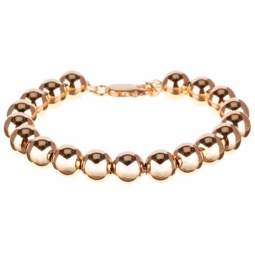 Bracelet SIGALO Gold Bracelet chaine souple Boules suivies brillantes Doré Laiton doré à l'or fin