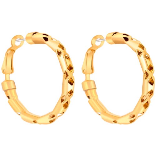 Boucles d'oreilles EOSIA Gold Créoles ajourées Ethnique Doré à l'or fin