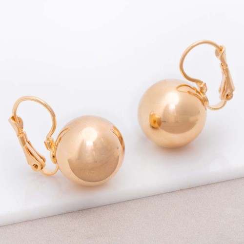 Boucles d'oreilles CLEO PEARL Gold Dormeuses courtes Boule brillante Doré à l'or fin