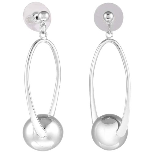 Boucles d'oreilles ODELIA Silver Pendantes à pendentif Balançoire à perle Argenté Laiton argenté à l'argent fin