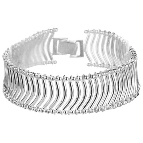 Bracelet CAMINO Silver Bracelet chaine souple Maille chemin de fer Argenté Laiton argenté à l'argent fin