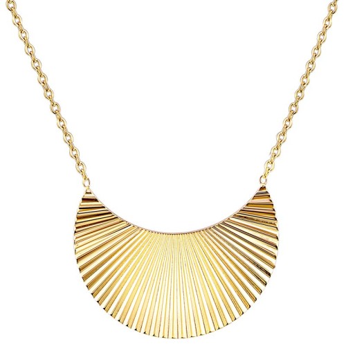 Collier PALMERAIE Gold Ras de cou pendentif Solaire Doré Acier inoxydable doré à l'or fin