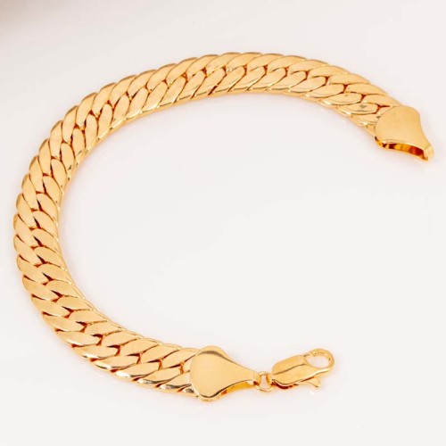 Bracelet SANDORINE Gold Bracelet chaine souple Maille gourmette plate Doré Laiton doré à l'or fin