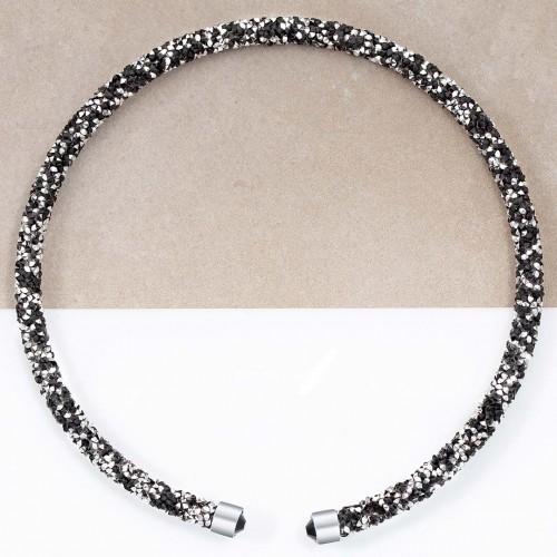 Necklace SIBERIA BLACK Silver and Black Rhodium Crystal