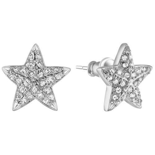 Boucles d'oreilles CELESTORA White Silver Argent et Blanc Rhodium Cristal