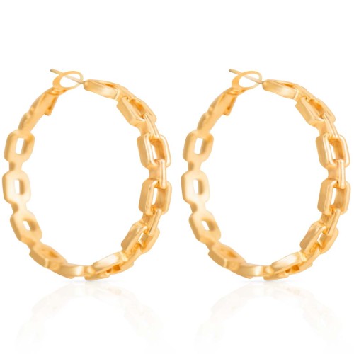 Boucles d'oreilles LINKSOR Gold Créoles ajourées Chaines Doré Laiton doré à l'or fin