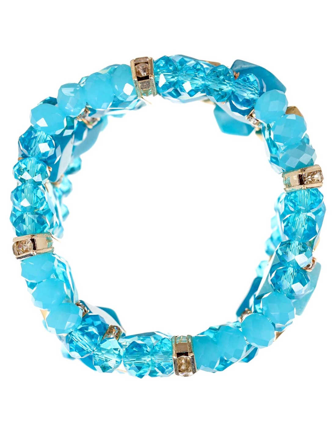 Bracelet argent élastique «adorable» - bleu turquoise - Bijoux Les Jolies  Filles