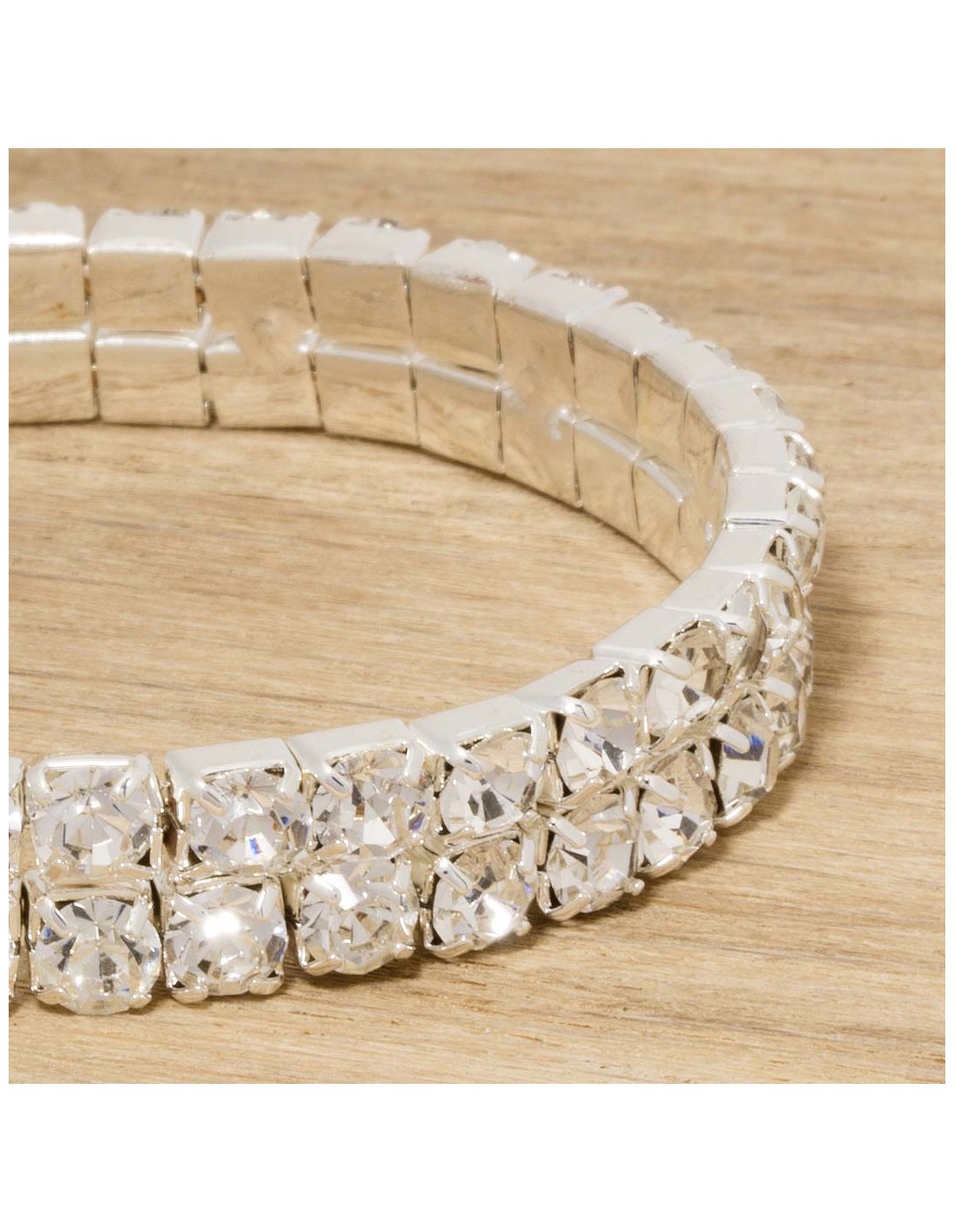 Bracelet Élastique Femme Cristal Fil De Vague Mariage Chaîne  Diamanté[u28522]