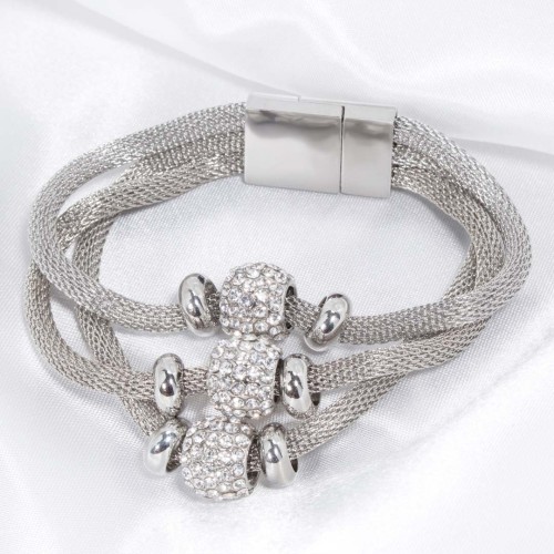 Bracelet ALL OF US CRYSTAL White Silver Argent et Blanc Rhodium Cristal