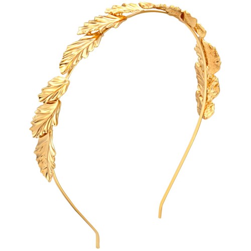 Accessoires de Cheveux FOREST LEAF Gold Serre-tête Feuillage Laiton doré à l'or fin Taille flexible réglable et ajustable