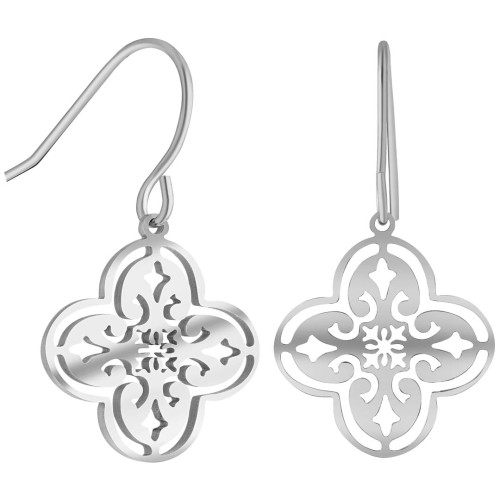 Boucles d'oreilles RYEL Silver Pendantes courtes Romantique Argent Acier inoxydable