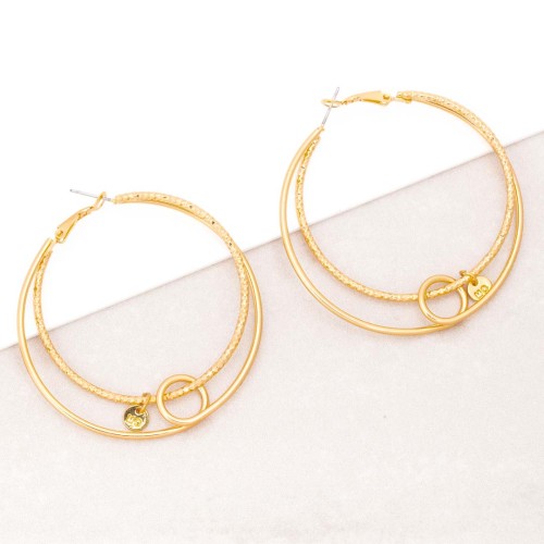 Boucles d'oreilles EORINE Gold Créoles ajourées Elipse Doré Laiton doré à l'or fin