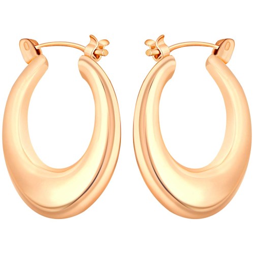 Boucles d'oreilles EOBAL Gold Créoles disques Bombé Doré Doré à l'or fin